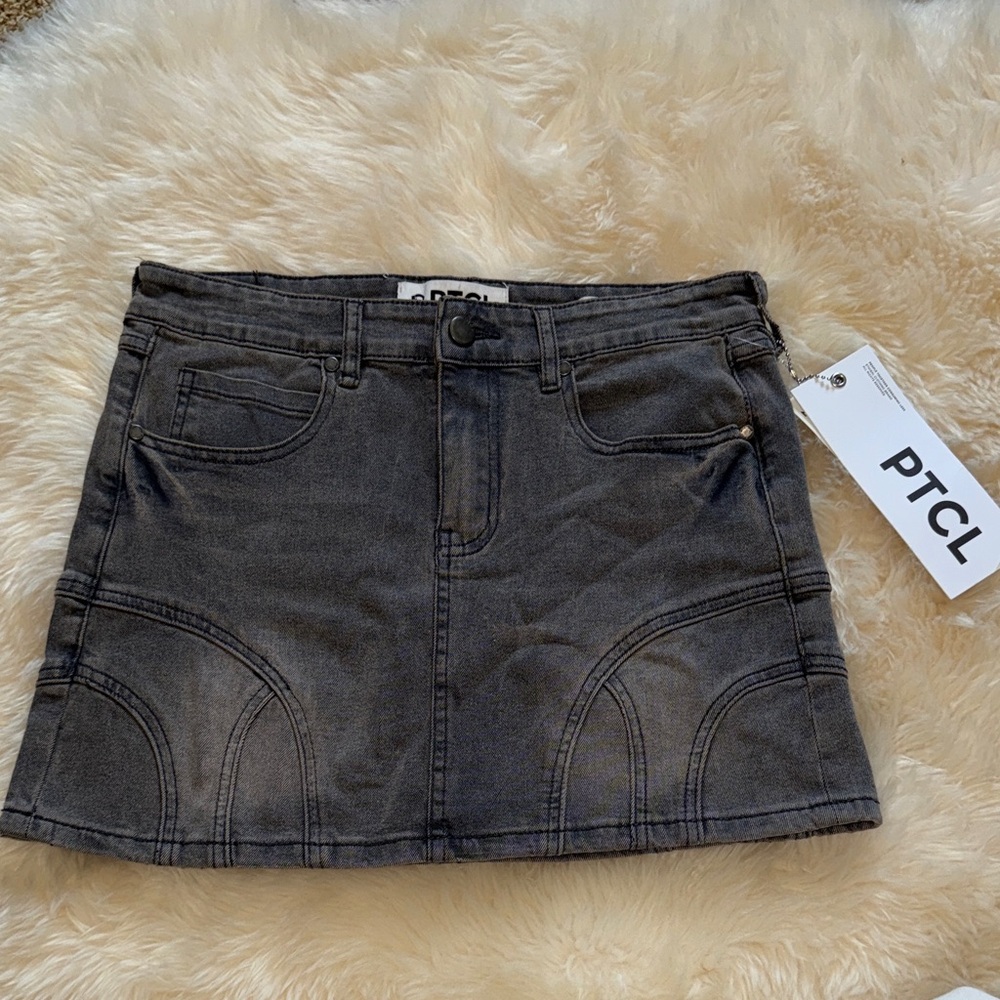 PTCL Women's Gray Denim Mini Skirt